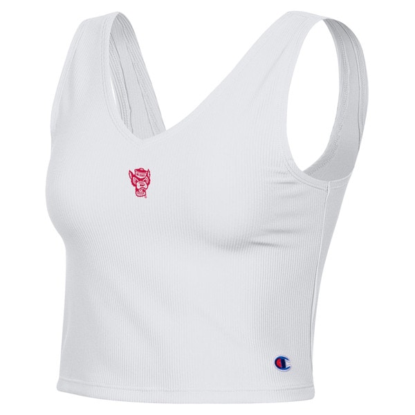 White Ladies V-Neck Crop Tank Top
